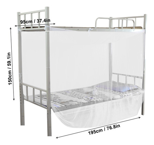 Mosquitera Con 4 Postes Esquineros, Dosel Individual, Matrim