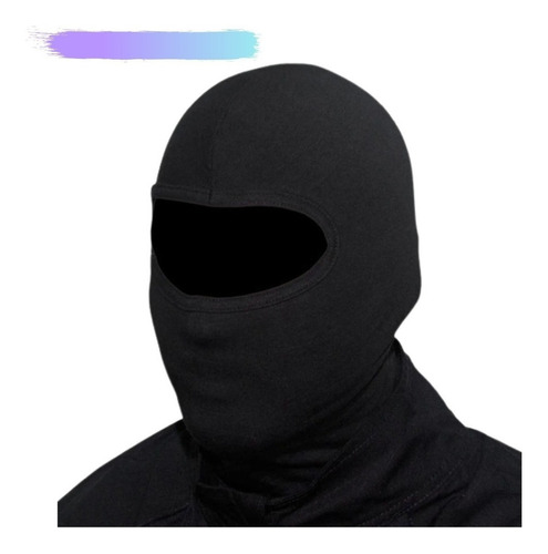 Touca Balaclava Ninja Proteção Térmica Uv50+ Tecido Flexível Cor Preto