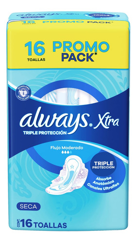 Toallas Femeninas Always Maxi Protec Seca Con Alas X 16 Un