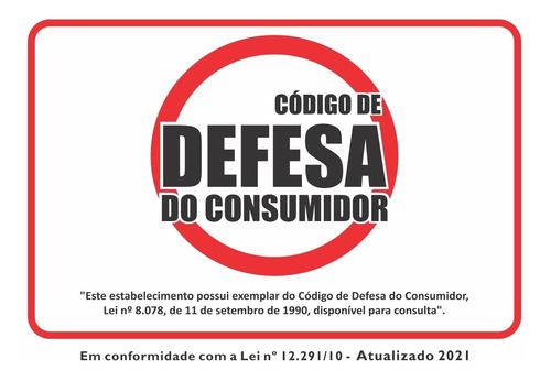 Livro Código De Defesa Do Consumidor 2021 + Placa Adesiva