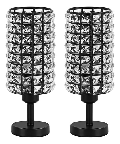 Crystal Table Lamp Black Crystal Lamps Set Of 2 Small Cryst.