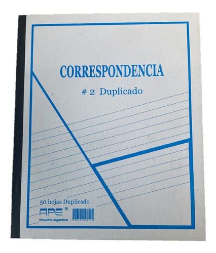 Talonario Correspondencia N°2 Duplicado X50 Ape