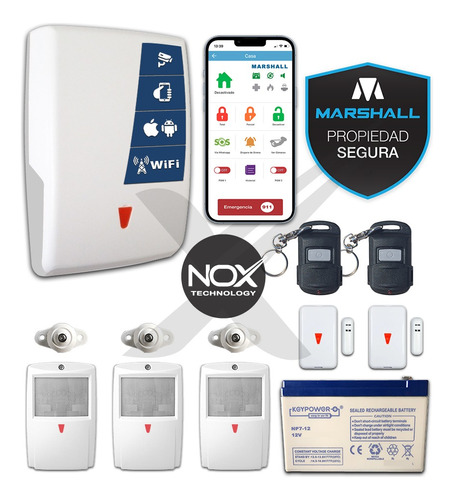 Kit Alarma Para Casa Wifi Marshall Go Plus Seguridad Avisos