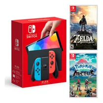 Comprar Nintendo Switch Oled Neon + Zelda Botw + Pokémon Arceus