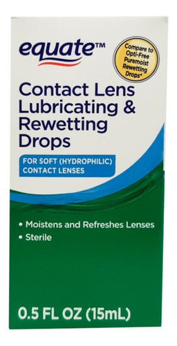 Equate Contact Lens Lubricating Y Rewetting Drops 15ml