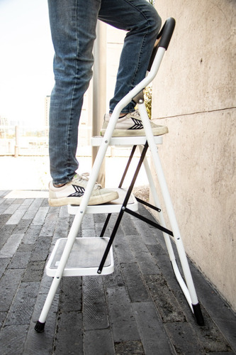 Escalera Plegable De 3 Escalones Con Grip Antiderrapante