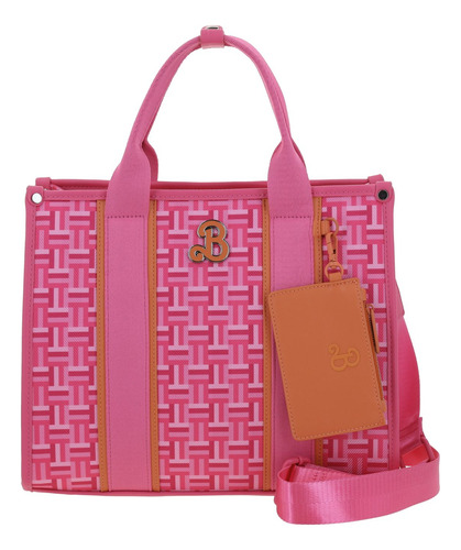 Bolso Tipo Satchel Barbie Gorétt Contraste Taylor P25 Rosa Chicle Lisa Níquel Rosa Chicle