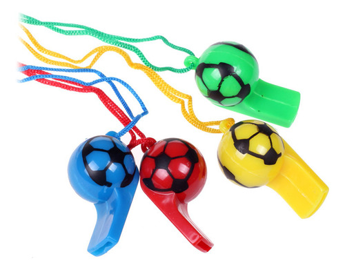 20 Silbatos De Fútbol De Plástico Coloridos Con Cuerda