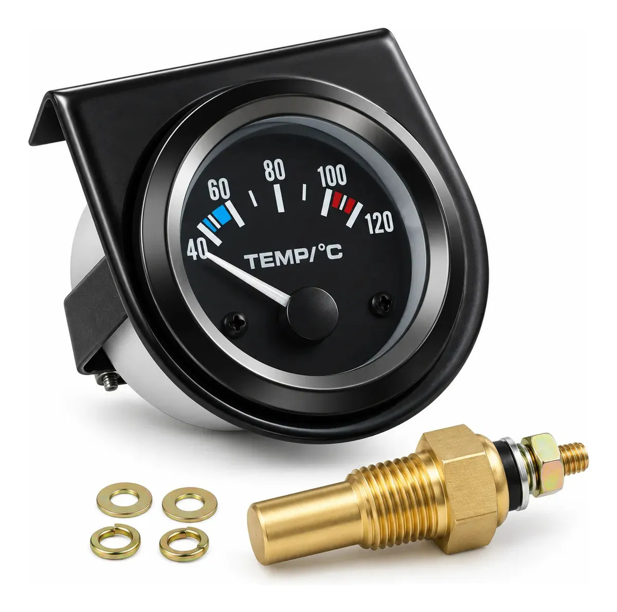 Marcador de Temperatura de agua Universal 12V com Sensor Analógico Tela 52mm Monitoramento de Motor Marca Lorben
