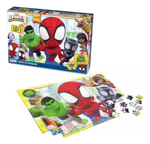 Puzzle 100 Pzs 3d Lenticular Spidey Spiderman Tapimovil