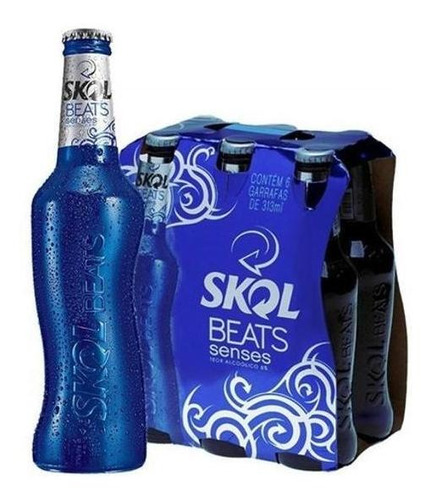 Cerveja Skol Beats Senses Long Neck 269ml 6 Unidades