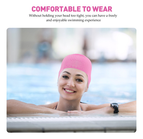 Práctico Gorro De Piscina Impermeable De Silicona Para Nadar