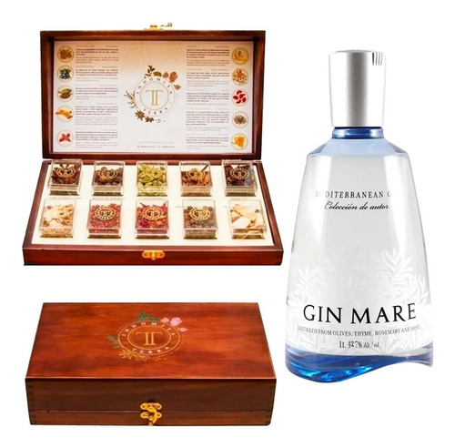 Estuche Mixologia Gin Indomita Terra + Gin Mare 700ml