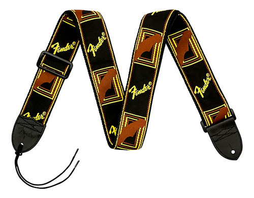 Correia Fender Monogrammed - Preto, Amarelo E Marrom Preto, Amarelo, Marrom Fender