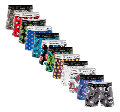 Cueca Masculina Boxer Kit 10 Infantil Juvenil Atacado Variados - foto 1