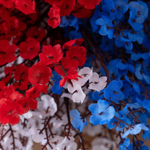 Babys Breath Flores Artificiales Roja Roja Y Flores Azules