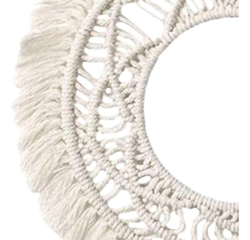 Li Espejo De Pared Con Tapiz Tejido De Macramé Para