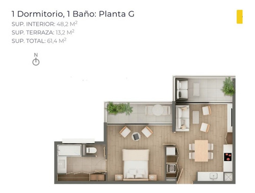 Departamento Nuevo 1d / 1b / Azotea / Providencia