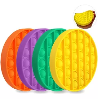 juego táctil de silicona multicolor arco iris corazón círculo y octágono MUV Pop It Fidget Toy 4 piezas cuadradas 