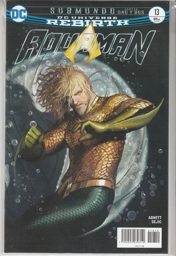 Comic Dc Universe Rebirth Aquaman 13 H2.0 Español