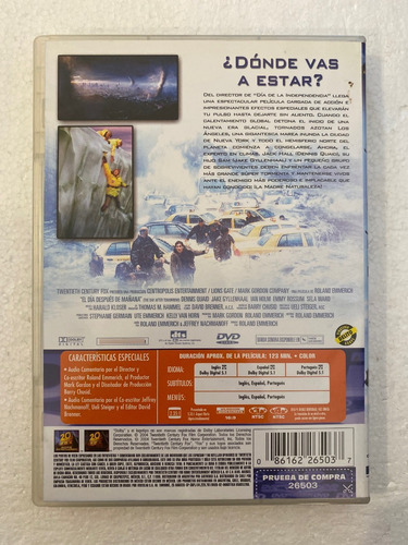 Dvd Original El Dia Despues De Mañana The Day After Tomorrow (Usado)