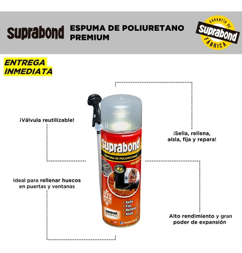 Imagen 2 de 4 de Espuma De Poliuretano Suprabond Premium 500ml
