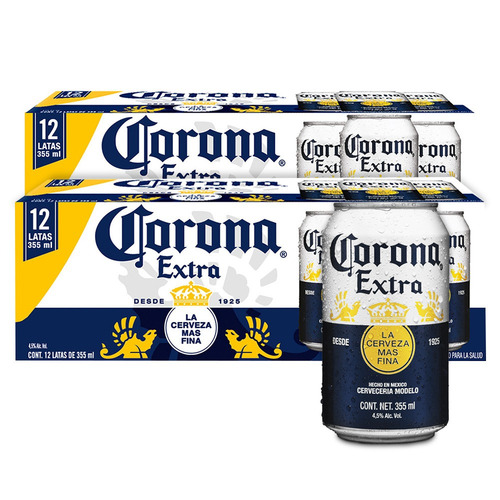 Imagen 1 de 1 de Cerveza Corona Extra Pack American Lite clara lata 355 mL 24 u