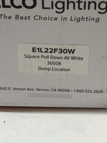 Elco Lighting E1l22f30w Square Pull Down All White 3000k Ccm