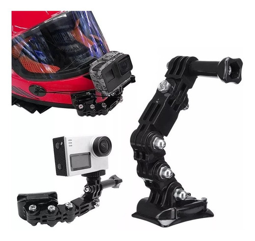  Kit Gopro Frontal Para Casco Moto Mentón 3m Curvo 