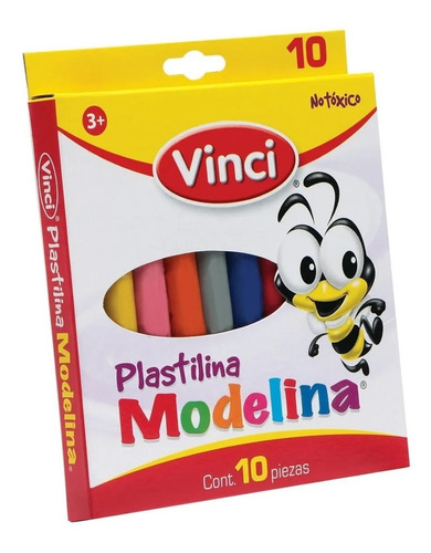 Caja De Plastilina Vinci C/10 Barritas De Diferentes Colores