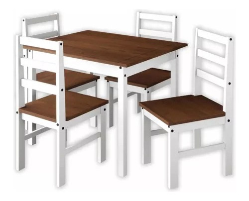 Juego De Comedor Madera  4 Sillas Kapan