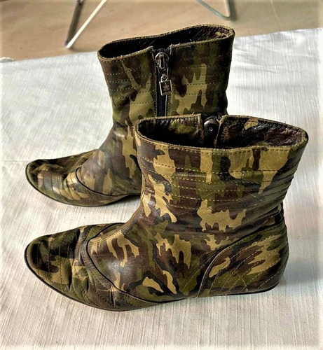 Bota Camuflada Corta Caña Baja Talle 37 