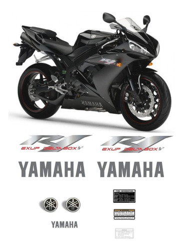 Kit Adesivos Yamaha R1 2005 Preta R105pt