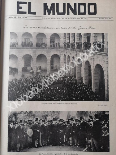 Cartel Manifestaciones En Apoyo A Porfirio Diaz 1899 D.f