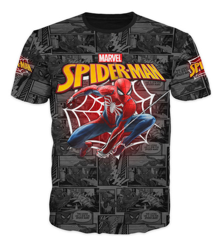 Camiseta Spiderman Hombre Araña Niños Adultos Unisex Algodón