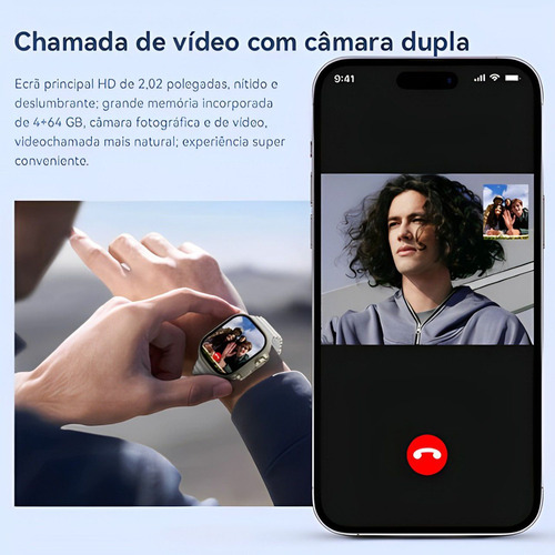 Smartwatch Ultra 3 Ai Chip 5g Câmera Wifi 16gb + Pulseiras