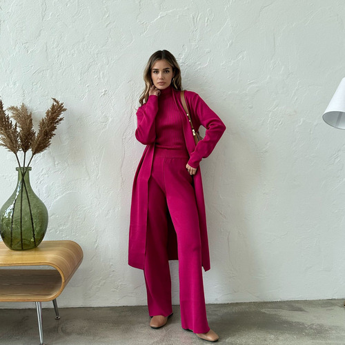 Conjunto De Traje De Punto De Fibra De Viscosa, Cómodo Estil