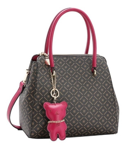 Bolsa Feminina De Luxo Fun Chik Marrom Chenson 82266 Ursinho