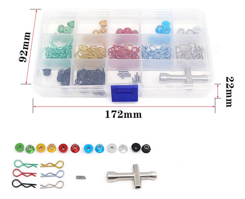 Rc Body Shell R Clips Pin En Estuche De Almacenamiento Para