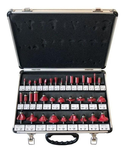 Kit Com 35 Fresas Para Tupia 6mm Maleta Alumínio Charbs