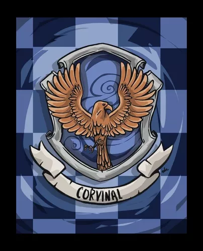 Quadro BRASÃO Corvinal Ravenclaw Harry Potter Pôster C/ Moldura 45x33 A3