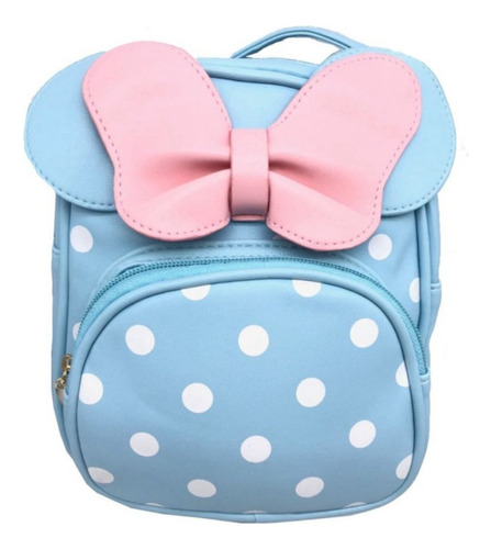 Bolsa Mochila Infantil Rosa Bola Laço 