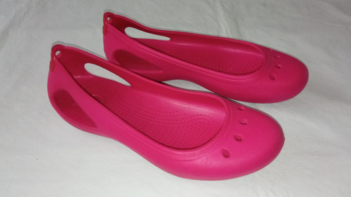 Crocs De Mujer Niña 37 W 7 Rosadas Calzado Impecable 