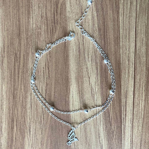 Pulsera Tobillera De Plata 925 Mujer Bolitas Colibrí Agálea