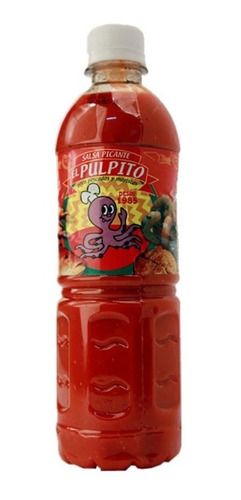 Salsa Picante Roja Para Mariscos  El Pulpito  4pack 500 Ml