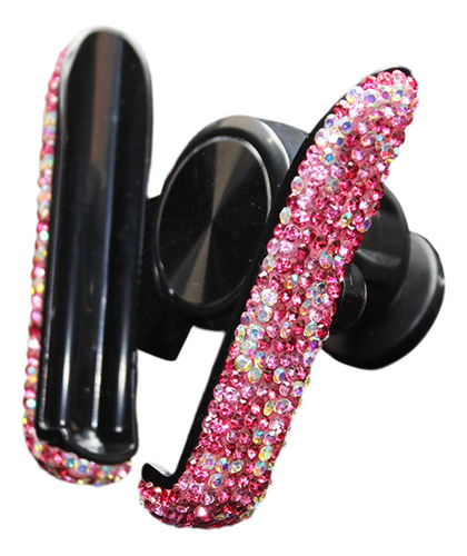 2 Soporte Para Teléfono De Coche Con Diamantes De Rosa Roja