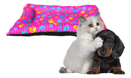 Colchonete Cama Pet Cachorro Cães Gatos 70x50  Cor Rosa Desenho Rosa