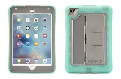 Funda Para iPad Mini 4, Survivor Slim, Verde Y Gris