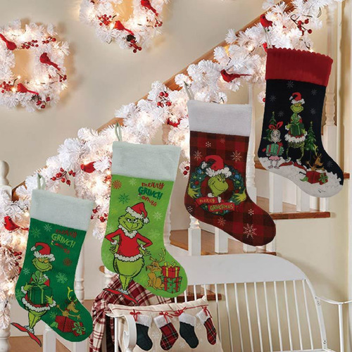 Adornos Navideños Calcetín Navideño Grinch