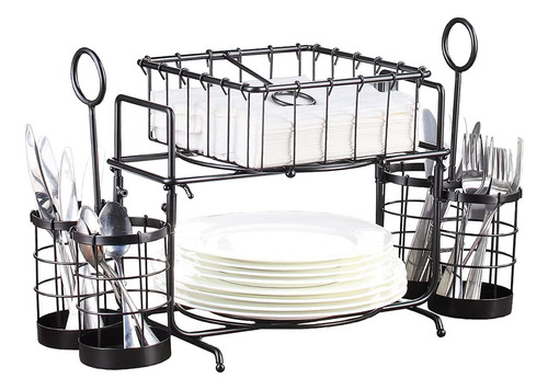 Loop Wire Buffet Caddy Organizador De Mesa Cubiertos Se...